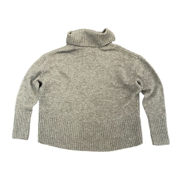 Rachel Zoe Cowl Neck Grey Wool Blend Turtleneck High-Low Sweater Women's M - Picture 2 of 11